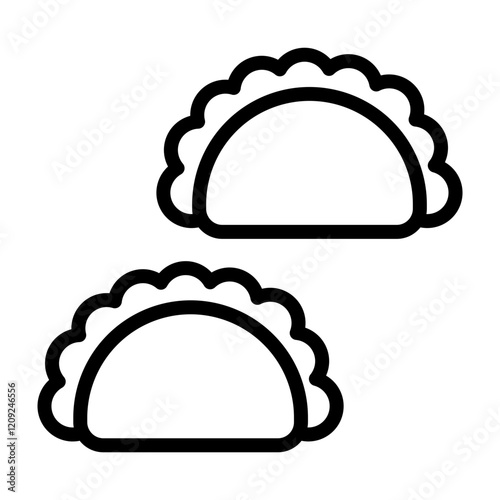 Pierogi Vector Line Icon Design