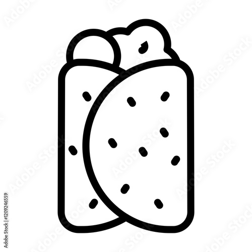Shawarma Vector Line Icon Design