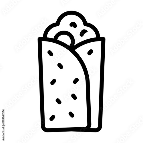 Burrito Vector Line Icon Design