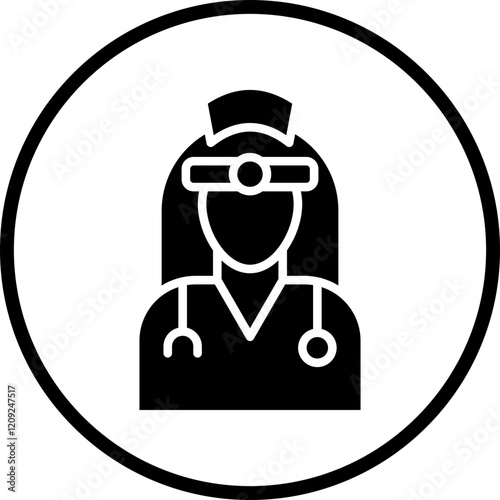 Ophthalmologist Female Icon Style