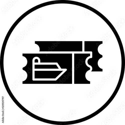 Cruise Ticket Icon Style