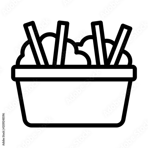 Poutine Vector Line Icon Design