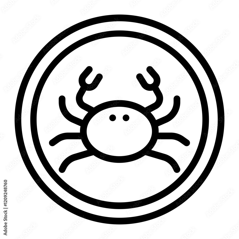 Chili Crab Vector Line Icon Design Chili Crab Vector Line Icon Design
