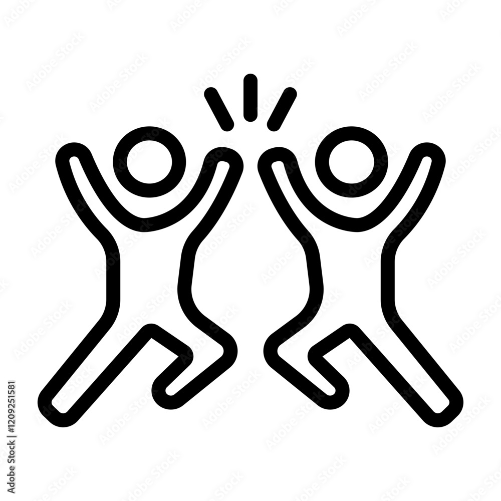 Obraz premium High Five Vector Line Icon Design