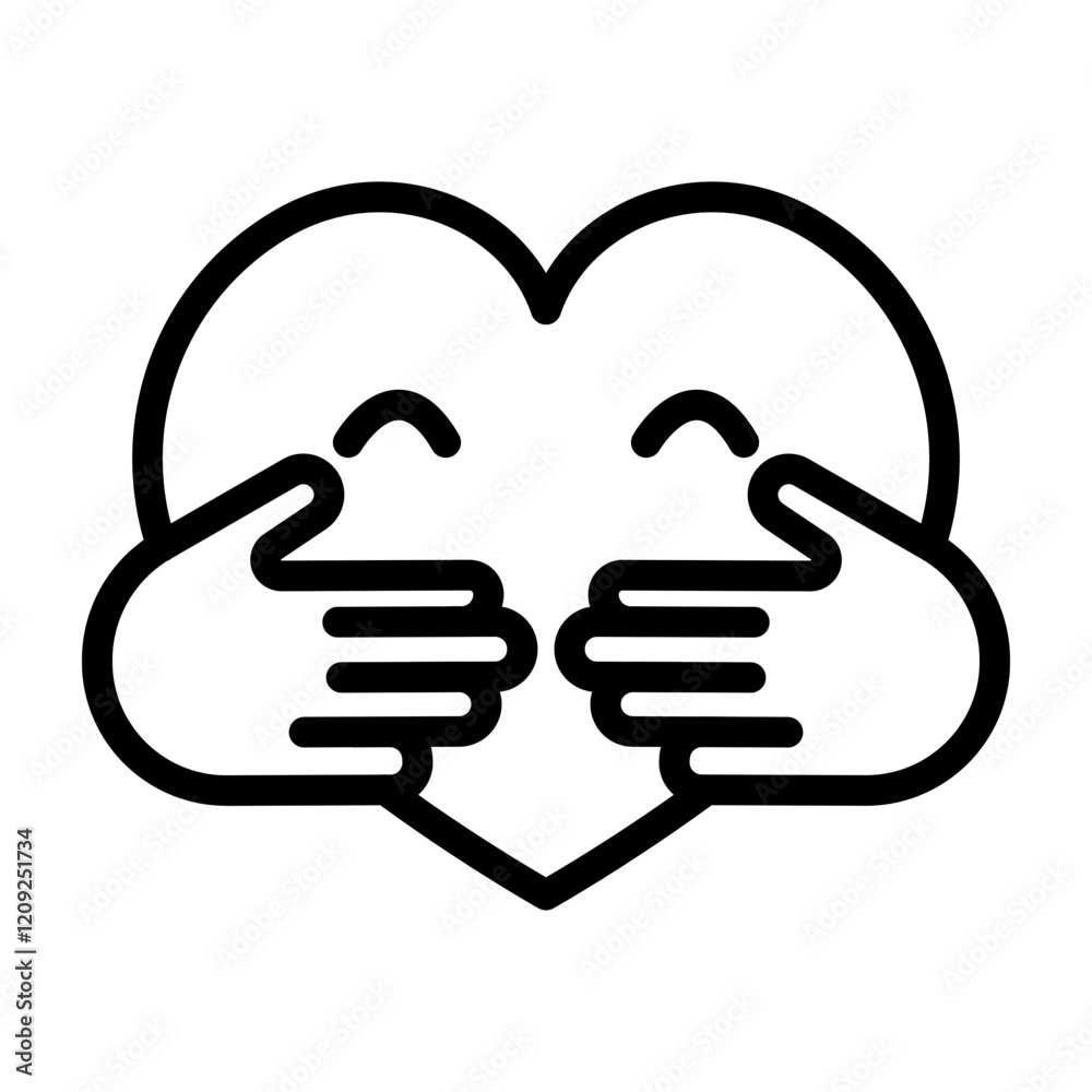 Warm Hug Vector Line Icon Design Warm Hug Vector Line Icon Design