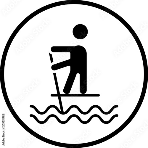 Standup Paddleboarding Icon Style