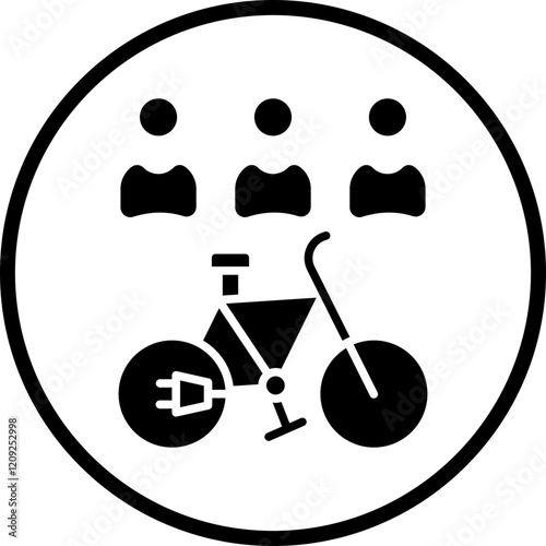 Electric Bike Share Icon Style