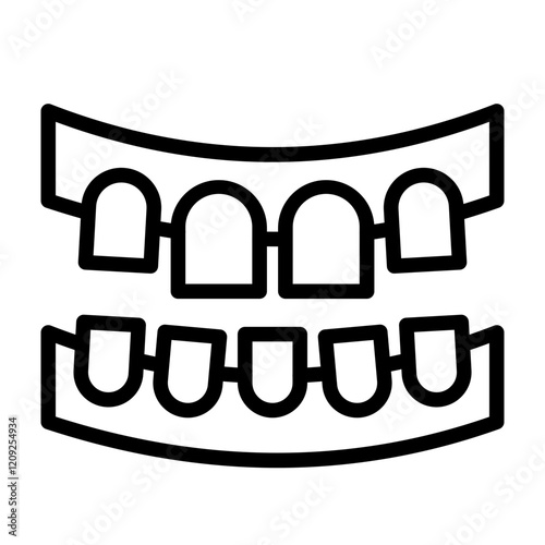 Teeth Vector Line Icon Design