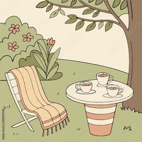 soft colored relaxing moment in the garden