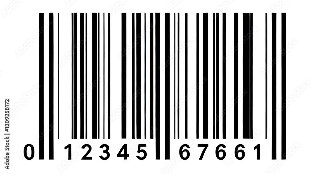 Standard Barcode with Numeric Code: barcode scanner, barcode technology, UPC code, barcode system, product identification. Standard Barcode with Numeric Code: barcode scanner, barcode technology, UPC code, barcode system, product identification.