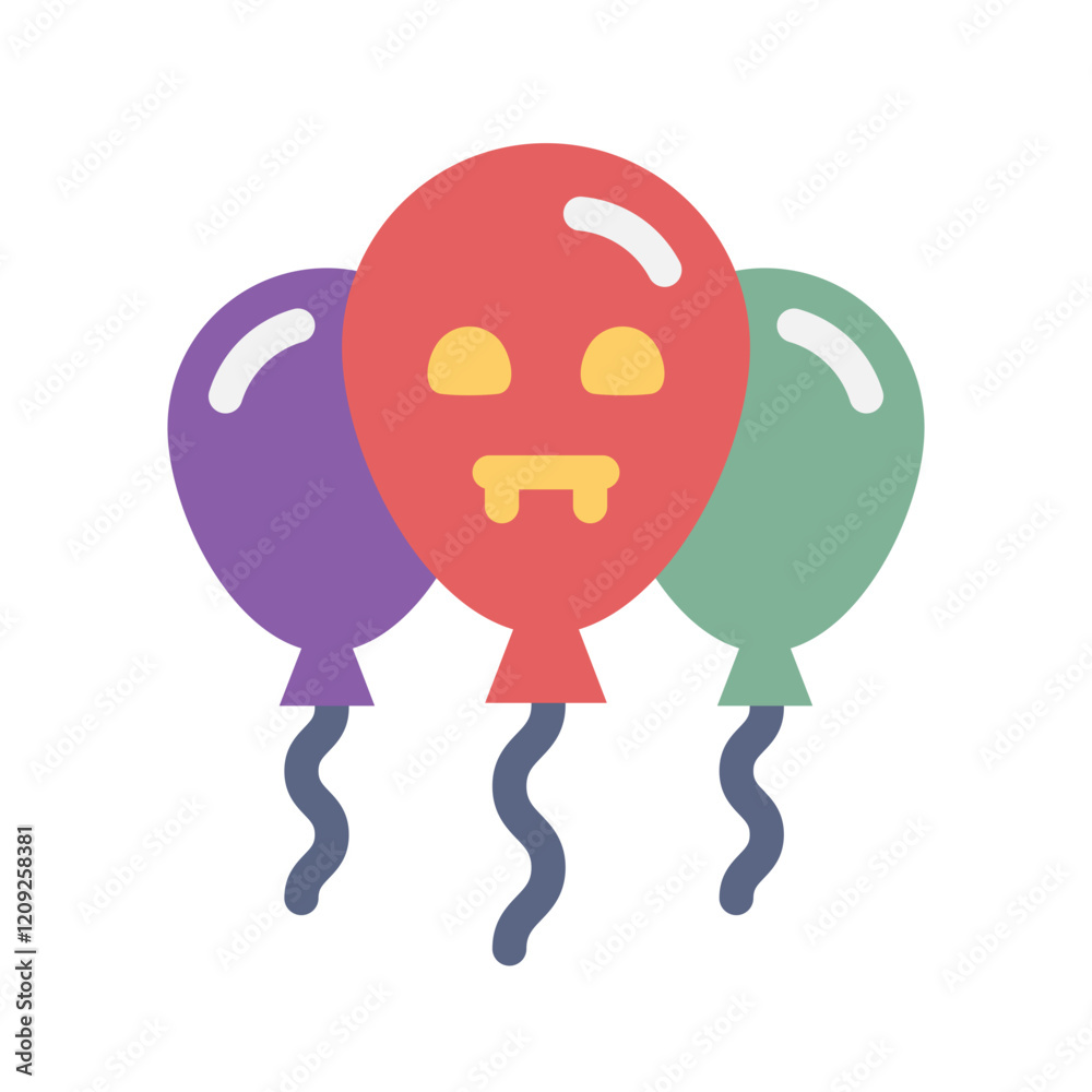 Fototapeta premium balloon halloween flat style