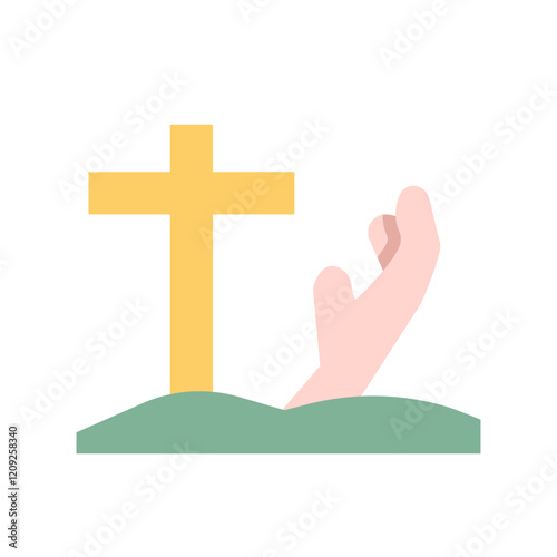 zombie hand grave flat style