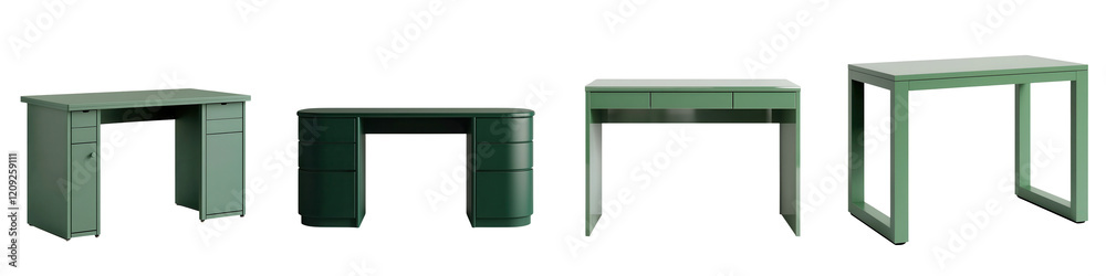 A simple and sleek minimalist green wooden desk with metal legs perfect for a modern home office or study space The clean and contemporary design promotes productivity and efficiency A simple and sleek minimalist green wooden desk with metal legs perfect for a modern home office or study space The clean and contemporary design promotes productivity and efficiency