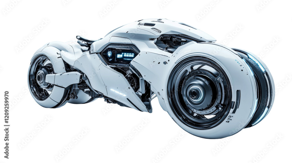 Futuristic motorcycle with sleek design showcasing advanced technology and innovative features isolated on transparent background Futuristic motorcycle with sleek design showcasing advanced technology and innovative features isolated on transparent background
