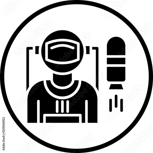 Astronaut Flying Icon Style