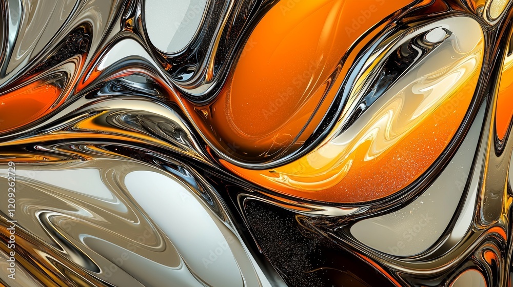Abstract Orange Gray and Black Liquid Swirl Background Modern Fluid Design Abstract Orange Gray and Black Liquid Swirl Background Modern Fluid Design