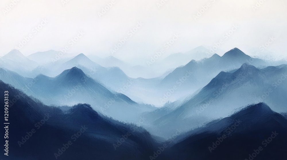 Obraz premium Blue Mountains in a Misty Dawn