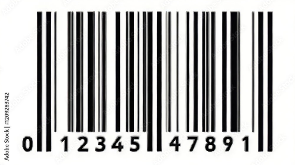 Standard Barcode with Numeric Code: barcode scanner, barcode technology, UPC code, barcode system, product identification. Standard Barcode with Numeric Code: barcode scanner, barcode technology, UPC code, barcode system, product identification.