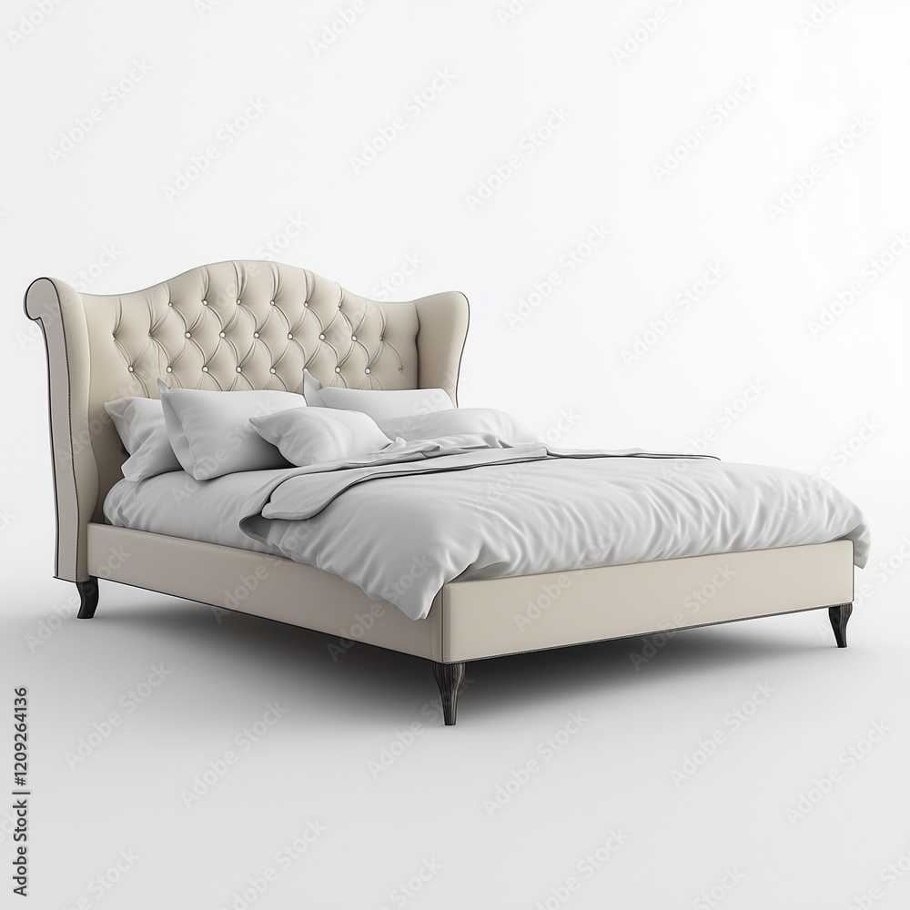 This classic and luxurious upholstered bed This classic and luxurious upholstered bed