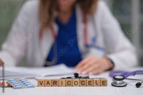 Obraz na płótnie A qualified healthcare professional examines varicocele, highlighting its importance in mens health and wellbeing w salonie