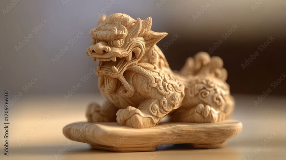 Ancient Chinese lucky charm Pixiu figure with intricate details, symbolizing wealth and protection.f/2.0mm, natural light,Can do computer and mobile phone wallpaper. Ancient Chinese lucky charm Pixiu figure with intricate details, symbolizing wealth and protection.f/2.0mm, natural light,Can do computer and mobile phone wallpaper.
