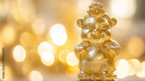 Ancient Chinese lucky charm Pixiu figure with intricate details, symbolizing wealth and protection.f/2.0mm, natural light,Can do computer and mobile phone wallpaper.