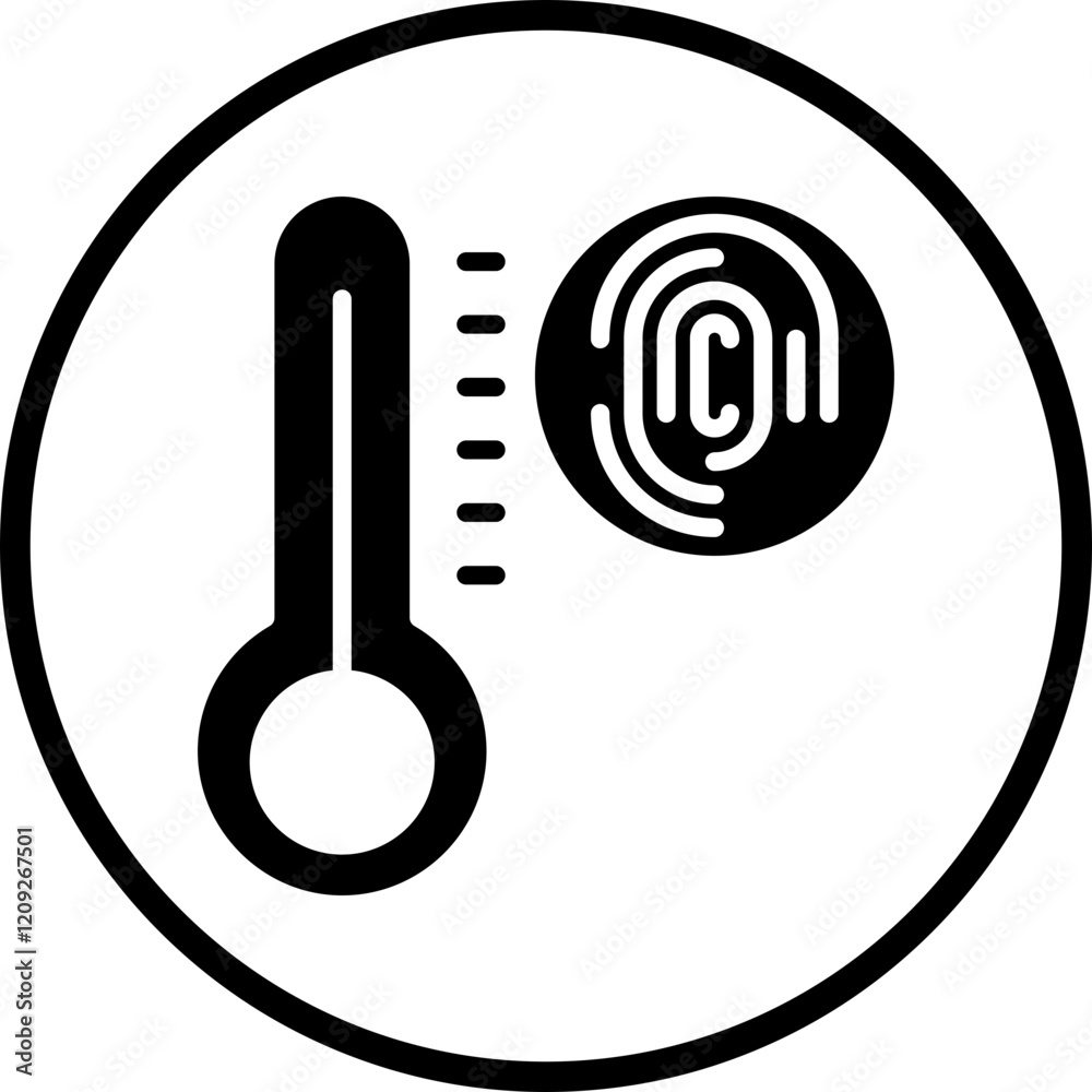 Biometric Thermostat Icon Style Biometric Thermostat Icon Style