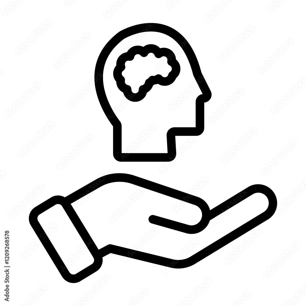 Dementia Care Vector Line Icon Design Dementia Care Vector Line Icon Design