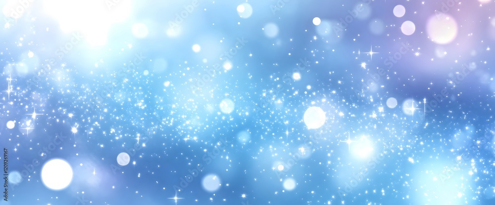 Obraz premium Sparkling Blue Abstract Background With Shimmering Lights