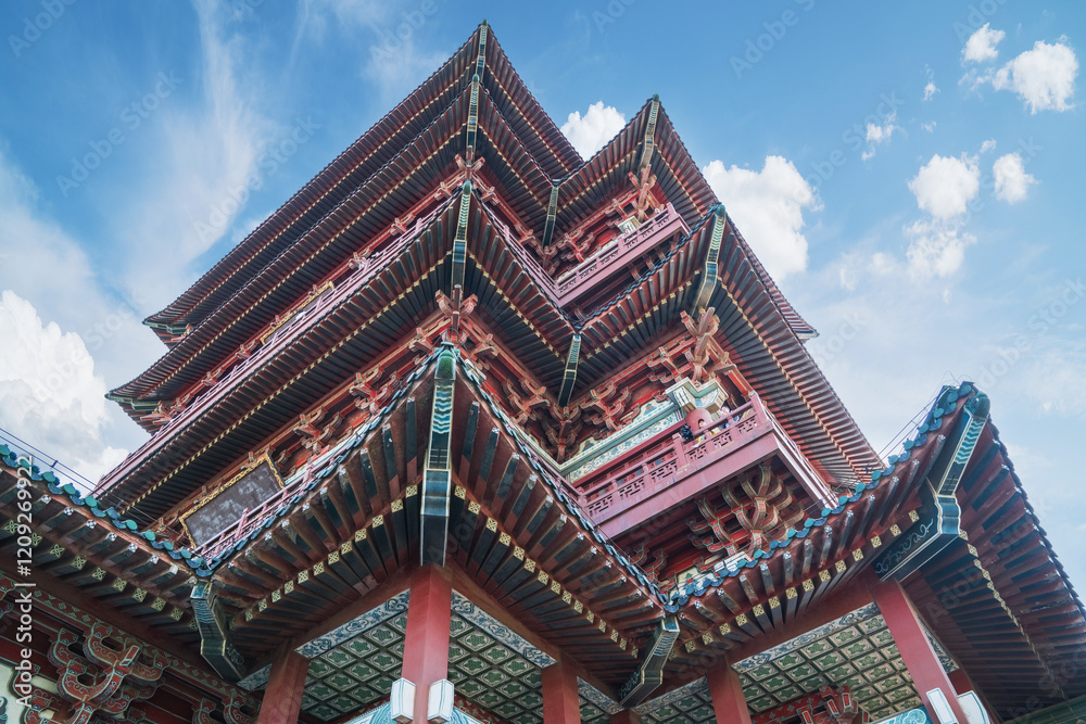 Detail close-up of Tengwang Pavilion, an ancient building in Nanchang, Jiangxi Province, China, on July 5, 2024 Detail close-up of Tengwang Pavilion, an ancient building in Nanchang, Jiangxi Province, China, on July 5, 2024