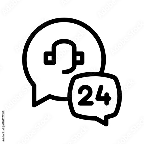 24 hours chat costumer service outline style