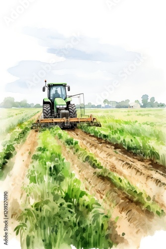 Agriculture field outdoors tractor