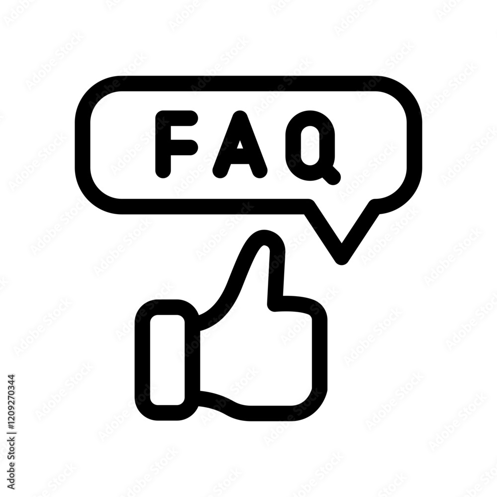 Obraz premium thumb faq outline style
