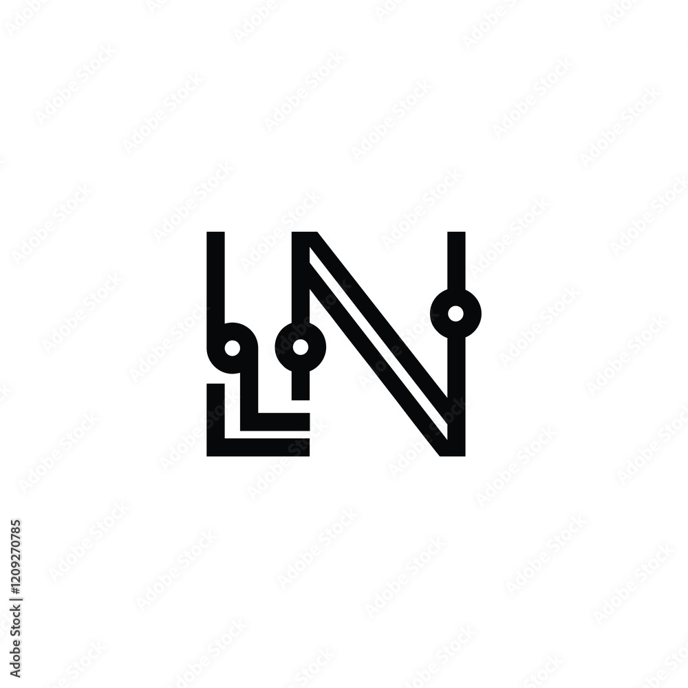 LN monogram logo design letter text name symbol monochrome logotype alphabet character simple logo LN monogram logo design letter text name symbol monochrome logotype alphabet character simple logo