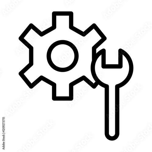 Mechanical Engineering Vector Line Icon Design