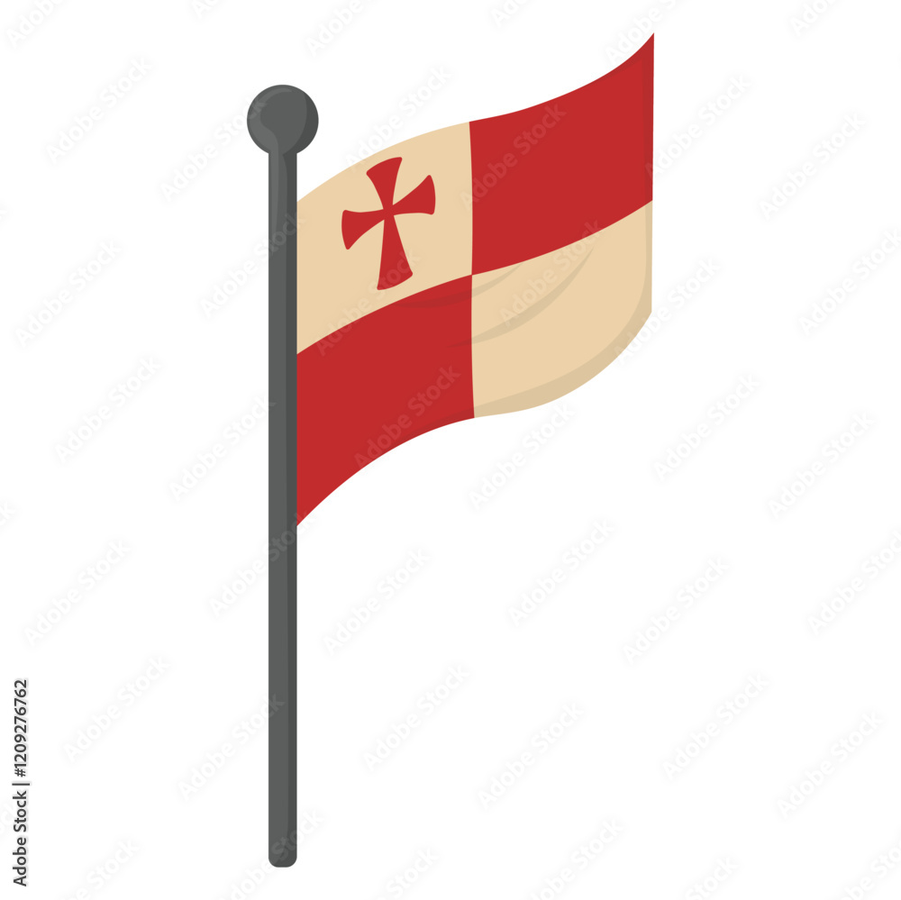 Isometric Columbus Day Illustration - Flag Isometric Columbus Day Illustration - Flag