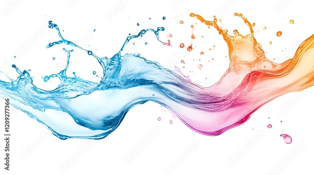Fototapeta premium Abstract Colorful Water Waves Splashing