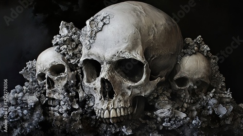 Dark Still Life: Skulls in Decay