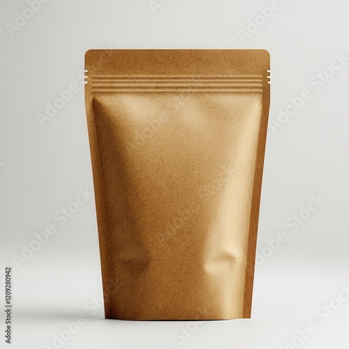 Kraft Paper Pouch for Organic Snacks 3D Mockup