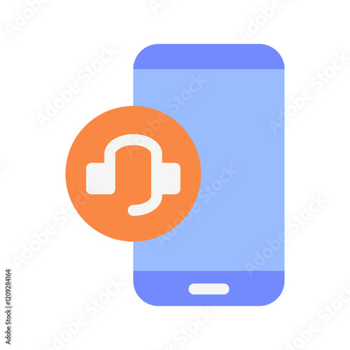smartphone costumer service flat style