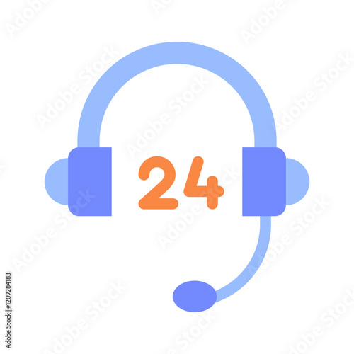 24 hours costumer service flat style