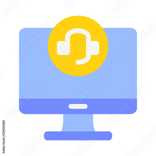 computer costumer service flat style