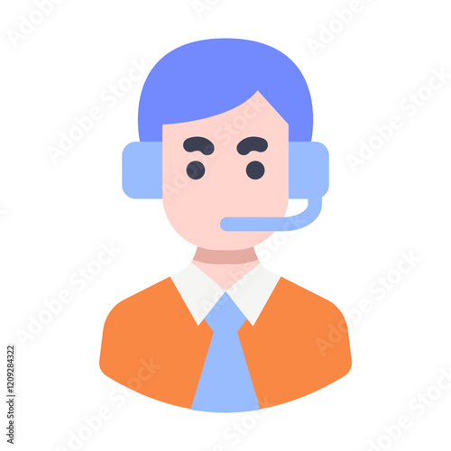 man costumer service flat style