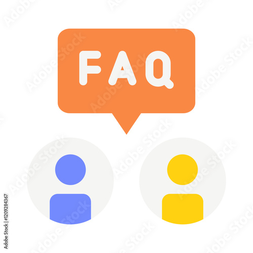 chat faq costumer service flat style