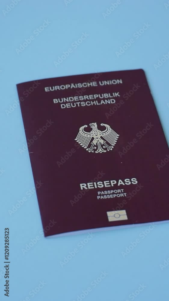 International passport of a citizen of Germany on a dark concrete background, international travel International passport of a citizen of Germany on a dark concrete background, international travel