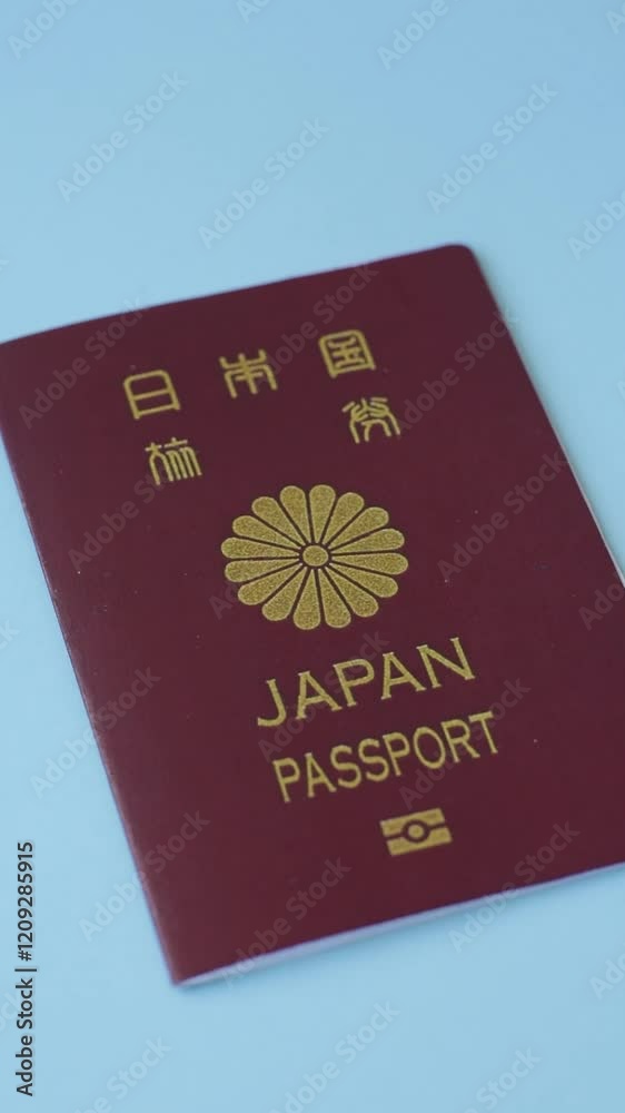 International passport of a citizen of Japan on a dark concrete background, international travel International passport of a citizen of Japan on a dark concrete background, international travel
