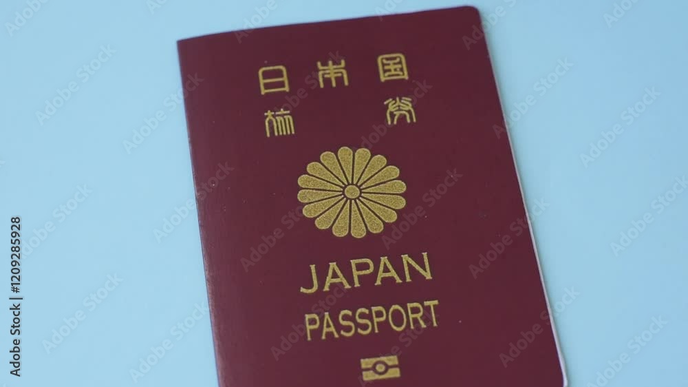 International passport of a citizen of Japan on a dark concrete background, international travel International passport of a citizen of Japan on a dark concrete background, international travel
