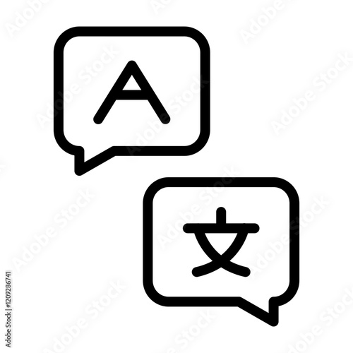 Multilingual Vector Line Icon Design