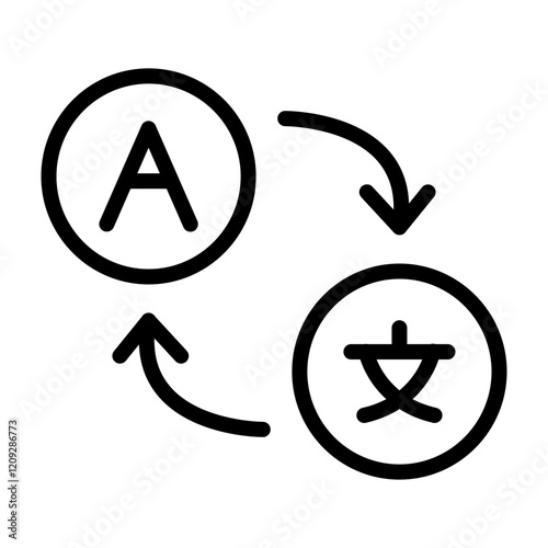 Translation Vector Line Icon Design