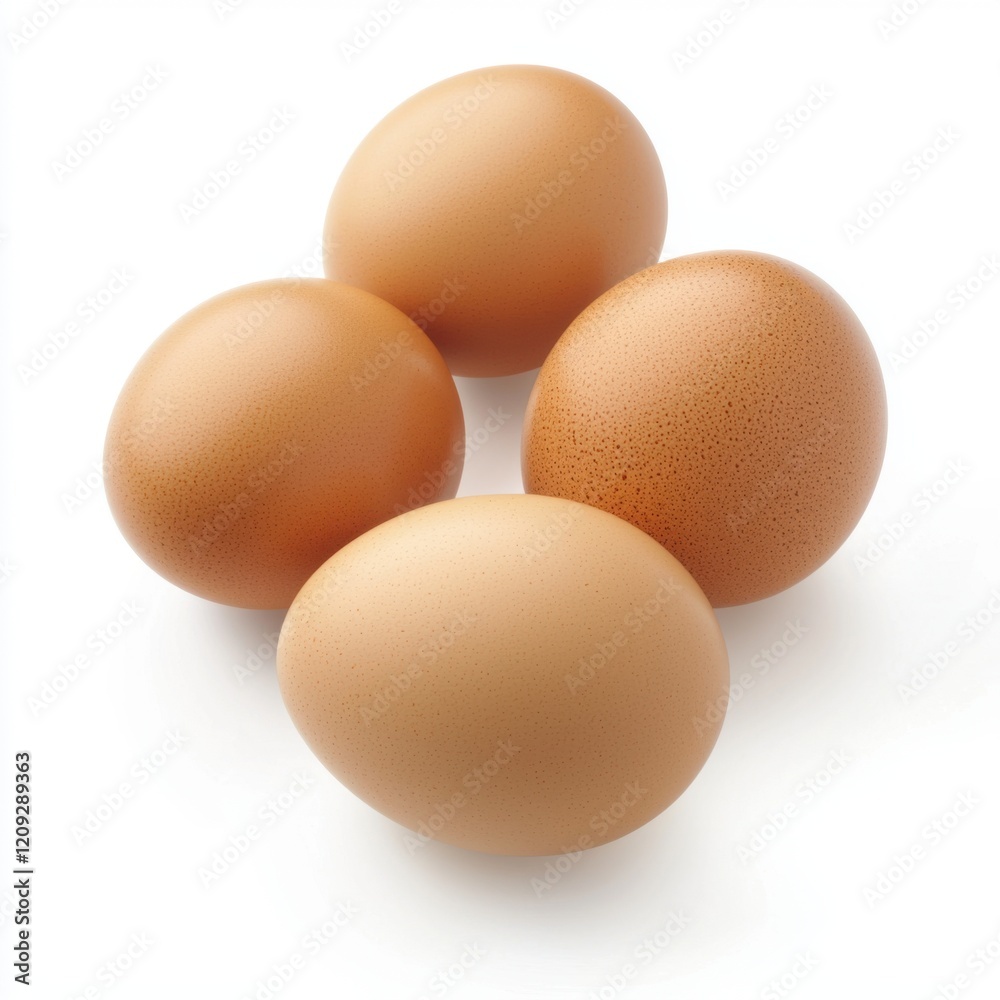Fresh Brown Eggs on White Background for Culinary Use and Recipes Fresh Brown Eggs on White Background for Culinary Use and Recipes